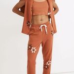 Madewell MWL Floral Easygoing Sweatpants in Afterglow Red Size XL Photo 0