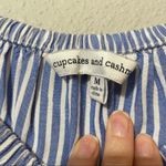 Cupcakes & Cashmere Blue Striped Off Shoulder Shirt Dress Womens M Beachy Summer Size M Photo 4