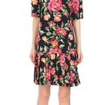 Dolce & Gabbana  Black Dress with Pink and Green Floral Design Photo 10