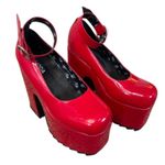 Dolls Kill  Lamoda Those Days Power Trip Chunky Platform Heels Red Patent Leather Photo 1