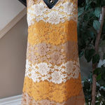 Entro  Shift Dress Womens Small Multi Floral Lace Overlay Halter Neck Sleeveless Photo 0