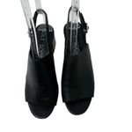 Sole Society Shawde Leather Peep Toe Block Heel Casual Sandals Black Size 9 Photo 2