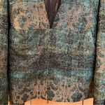 Coldwater Creek  Womens Jacket Tapestry Style Patchwork Floral Zip Up S/M Blue Photo 1