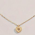 Graduation Gift 🎓 Golden Love Heart Pendant Necklace, Simple Necklace Gold Photo 1
