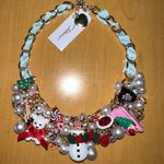 Betsey Johnson  rhinestones snowman Santa pink car Christmas necklace Photo 0