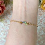 Brand new rainbow rhinestones gold bracelet Photo 1