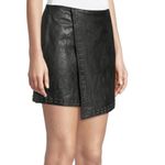 Joie  Orlanda black drape studded lamb leather mini skirt Size 00 Photo 2
