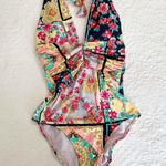 Johnny Was  JAPER PLUNGE ONE PIECE Halter Swimsuit Floral Size Small S NWT Photo 2