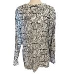 Habitat  Size XL Tunic Top Blouse Button Front V Neck Grid Print FLAW Photo 1
