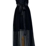 Forever 21 Black Bustier Mesh Midi Party Dress Collection Formal Satin Bow Prom Goth Size L Photo 7