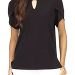Michael Kors  Black Cap Sleeve‎ Blouse Relaxed Fit Photo 0