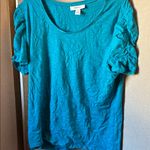 Style & Co Turquoise Short Sleeve Top xl Photo 0