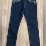 Silver Crush  jeans size 12 embroidery sequin rhinestones skinny Photo 0