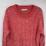 Pilcro Anthropologie  Jasmine Chunky Cable Knit Sweater Small Pink Cotton Blend Photo 1