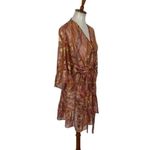 Victoria's Secret  Metallic Sheer Ruffle Sleeve Belted Robe Medium Photo 3