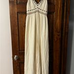American Eagle AE Size XS Cream Maxi Jumpsuit Photo 2