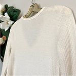 Anthropologie Eri + Ali Cream Waffle Knit Peplum Top XS Photo 4