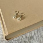 Pearl Silver Dangle Earring Vintage “Lyric” Classic Simple Elegant Feminine Jewelry White Photo 1