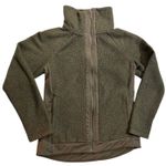 The North Face Fleece Jacket Full Zip Sherpa Olive Green Athletic High Neck Photo 1