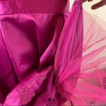 Lucy Paris Embroidered Satin Fit & Flare Dress in Hot Pink Size Small NWT Photo 4