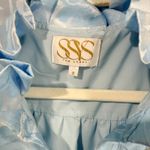 SSYS The Palmer Puff Sleeve Drop Waist Brocade Dress Blue Size S EUC Photo 2