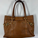 Jennifer Alfano Women’s brown leather shoulder purse 10x14x3.5" 8" handle Photo 0