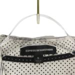 EXPRESS Gray Floral Button Down Striped Blouse Small Corpcore Professional Photo 4