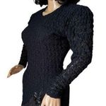 Vintage 80's Diamond's Run by Wayne Diamond sequin beaded black dress X Photo 6