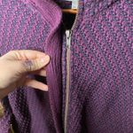 Habitat  Clothes To Live In‎ Purple Black Knit Zip Front Cardigan Sweater Size XS Photo 3