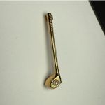 Golf Club Gold Tone Faux Pearl Brooch Pin Golfing Perfect For Golfer Photo 0