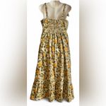 DiP orange floral midi dress tie tank straps cottagecore garden citrus green Size L Photo 1