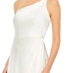 Mac Duggal NWOT IEENA for Gown Asymmetric One-Shoulder Satin Gown in White SZ 8 Photo 0