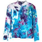 kim rogers Splash Winter  PM Medium Top Tie Dye Handmade Purple‎ Blue 538 Photo 0
