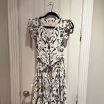 Roller Rabbit  Floral Print White and Blue Midi Dress Photo 1