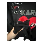 Karl Lagerfeld  Paris Petite Medium Beaded Heart Logo Sweater Top Black PM Photo 7