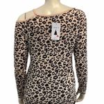 One Cold Shoulder Animal Print Leopard Long Sleeve Size M Photo 2