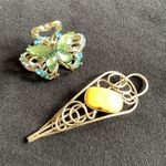 Beautiful genuine amber hair pin 💖 Gold Photo 9