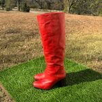 Free People Grayson Vibrant Red Heeled Nnee- High Boots Size 37 or 6.5-7 Photo 13