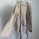 Soft Surroundings 100% Cashmere Open Front Waterfall Cardigan Sweater XL Beige Photo 3