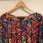 Peck & Peck Mosaic Stained Glass Jewel Tone Tunic Blouse Photo 1