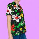 Vintage 70’s Lady Arrow Tropical Floral Button Down Shirt Multiple Size M Photo 3