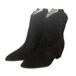 NIB! Lisa Vicky Sway Pointed Toe Suede Western Black Bootie Photo 4