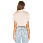 superdown  Cream Miriam Short Sleeves Button Up Top Size Small Photo 1