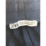 ZARA Women's Gray Blue Drawstring High Rise Wide Leg Mini Sweat Shorts Size L Photo 3
