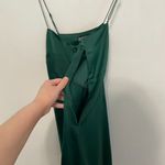 Urban Outfitters NEW NWT  Padova Satin Slip Dress Emerald Green Button Front Mini Photo 9