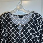 Tacera  Black/White Print Scoop Neck 3/4 Sleeve Blouse 2X Photo 2