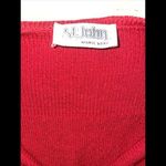 St. John  By Marie‎ Vintage Short Sleeve Sweater Dress Midi Red Button up Photo 1