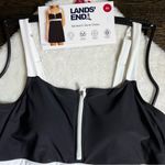 NWT Lands’ End Black and White Front Zip Swim Dress Size XL Photo 2