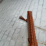 None Brown Faux Leather Chain Tassel Crossbody Bag Photo 6