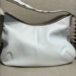 Ecco White and Grey Leather and Suede Shoulder Bag Photo 5